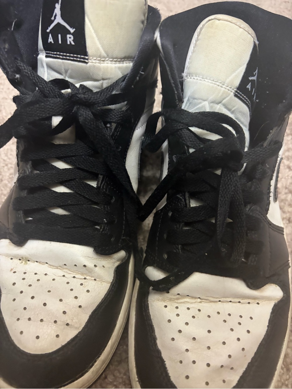 Jordan Men's High Top Sneakers - Black & White - Picture 4 of 4